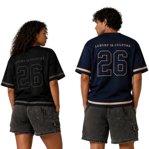 Jersey T-Shirt- Navy/Apricot