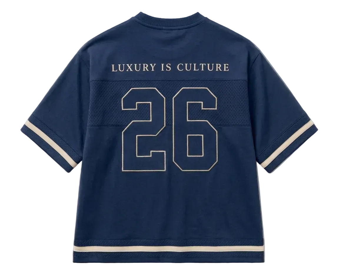 Jersey T-Shirt- Navy/Apricot