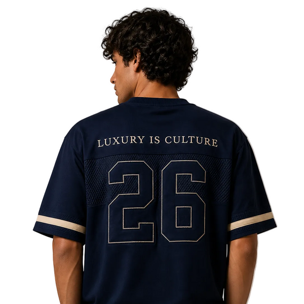 Jersey T-Shirt- Navy/Apricot