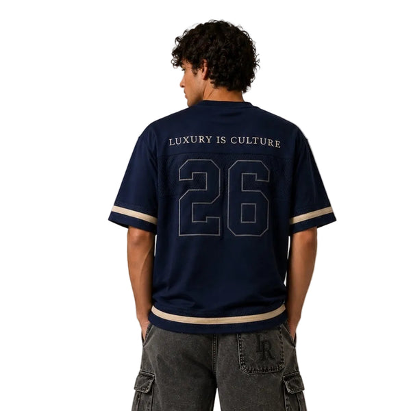 Jersey T-Shirt- Navy/Apricot